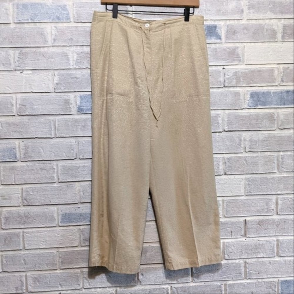 Linden Hill 100% silk pants trouser wide leg drawstring sz S